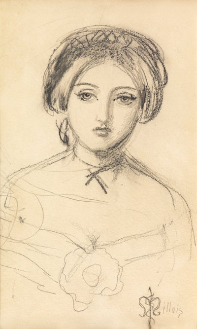 Una bellezza inglese nello stile di John Leech, c.1853 da John Everett Millais